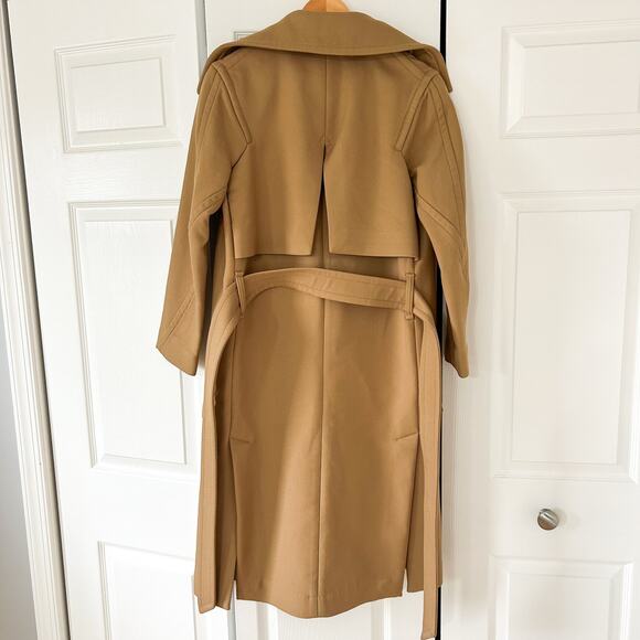 Rag & Bone Amber Belted Trench Coat Camel Wool Blend Long Coat Size XS EUC - Picture 9 of 13